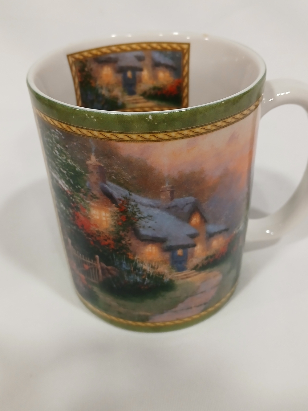 VTG Thomas Kinkade A Quiet Evening Coffee Mug AMCAL For the Gift of Art 14 Oz